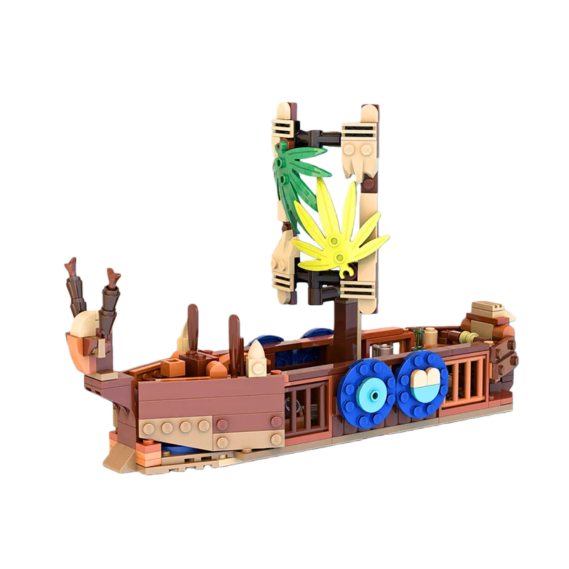 창의적인 조립을 위한 MOC 블록 장난감 작은 나무 보트 모델 세트. 244개 조각이 함께 제공됩니다. 모든 애호가를 위한 이상적인 선물.