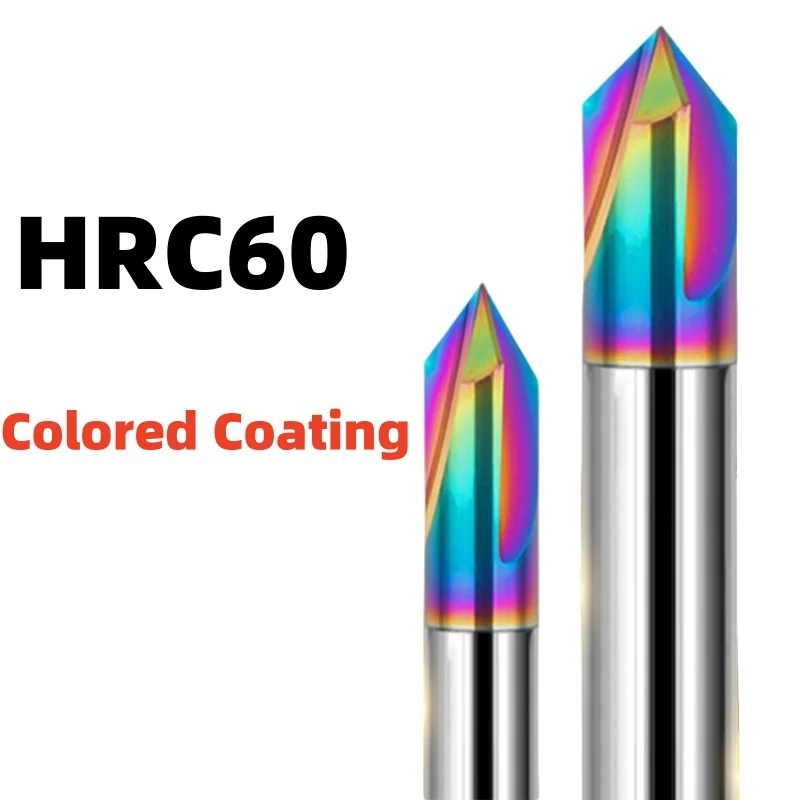 Chamfer Milling Cutter 60 90 120 Degree Carbide Chamfer Mill Deburring Edge V Grove Router Bit 3Flute CNC End Mill 2-12mm HRC60