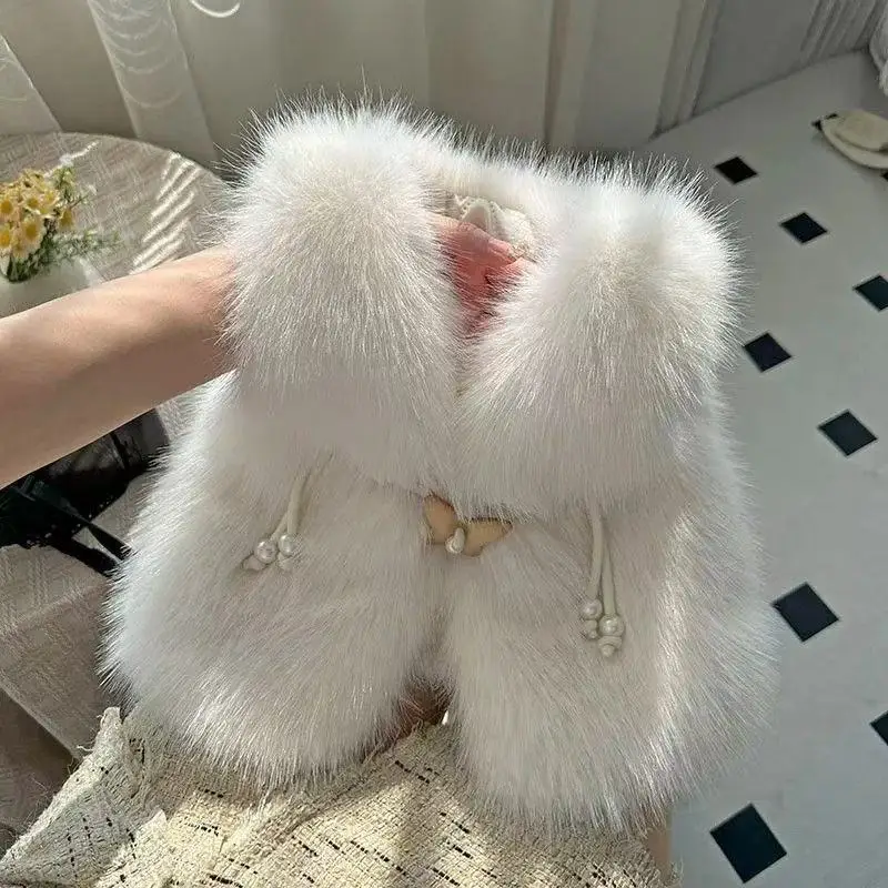 

Baby Girl's Vest Autumn and Winter New Item Children's Warm Furry Vest Baby Girl's Imitation Rabbit Fur Vest Shoulder Vest