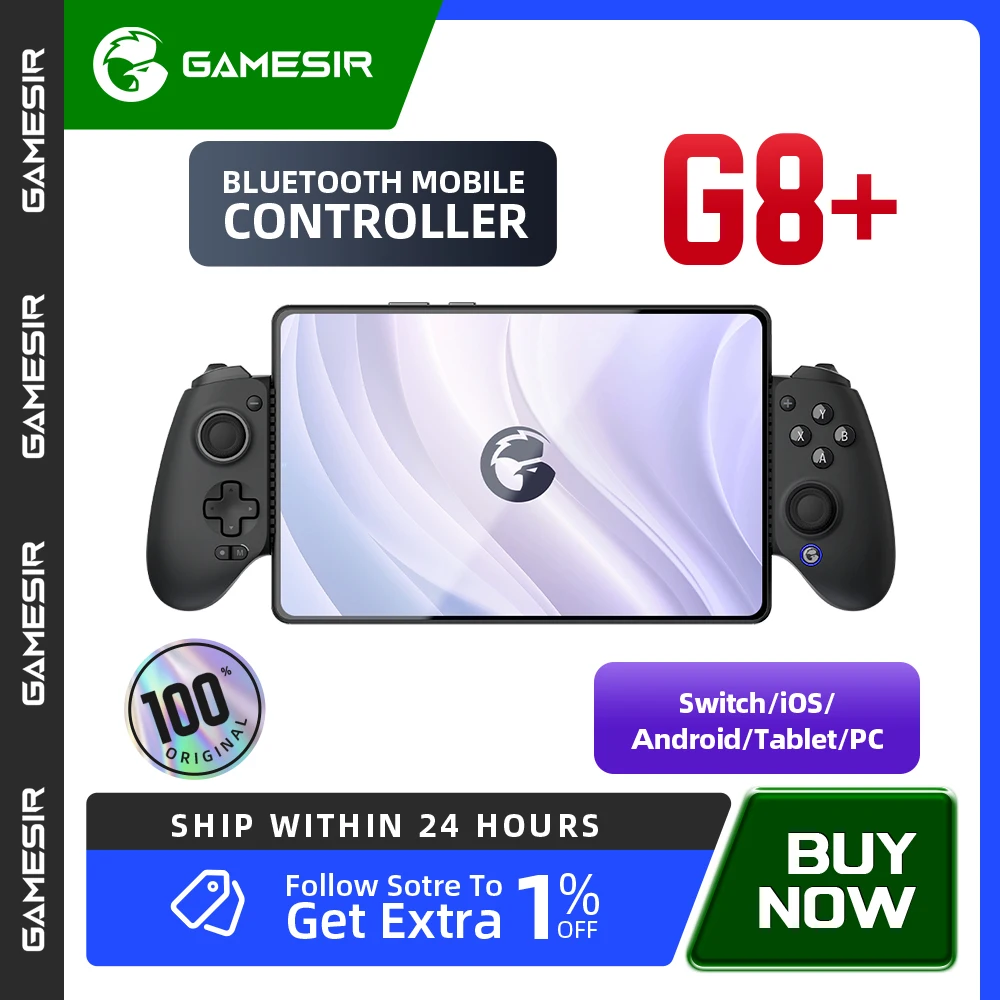 GameSir G8  G8+ Plus Cellphone Gamepad Game Controller Hall Effect Joystick for iPhone 15 Android Mobile Phone Cloud Gaming