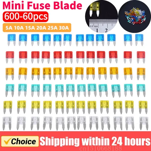 Imagen 2 del producto 600-60 Uds Auto coche camión Mini fusible hoja 5A-30A juego mixto Auto Car Styling coche camión Mini fusible juego mixto Kit accesorios de coche