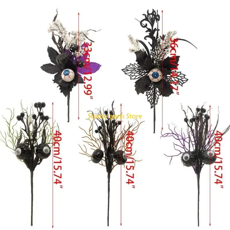 97QC Halloween Horror Flower with Eyeball Party Costume Cosplay Prop Ornament for Wedding Birthday Holiday New Year Decor