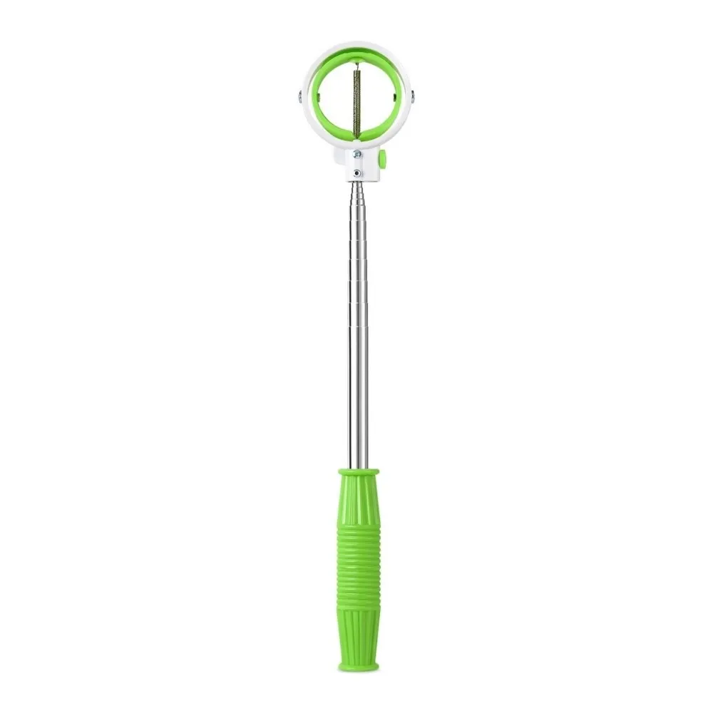 

Stainless Steel Golf Ball Retriever Double Ring Head Extendable Pole Golf Ball Grabber Locking Clip Lightweight