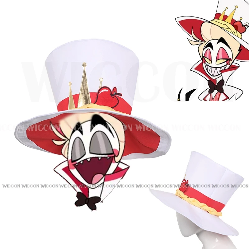 Anime Hazbin Cosplay lucifero Hotel Morningstar King Costume parrucca con cappello Set vestiti Cosplay Halloween Party Devil White Suit