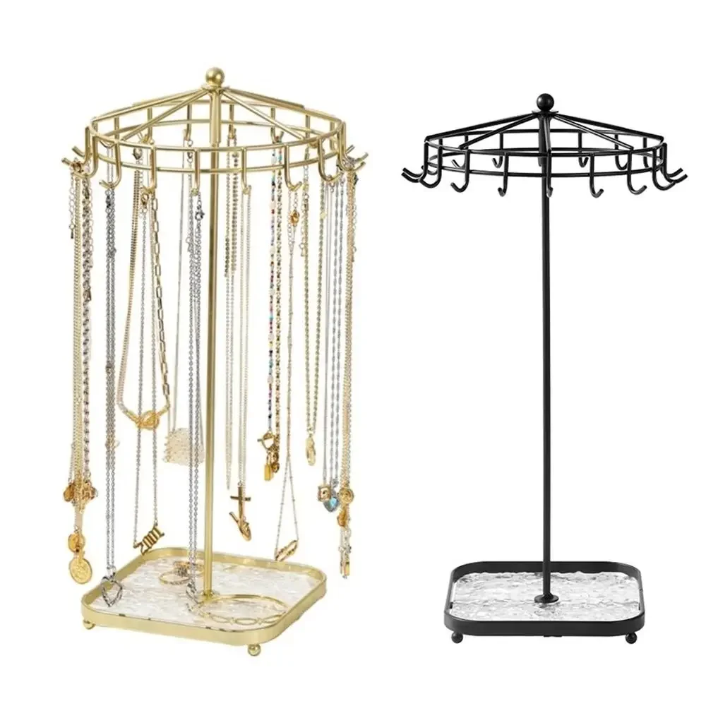 

Luxury Rotatable Desktop Jewelry Rack Detachable Minimalist Jewelry Storage Rack Earrings Organizer