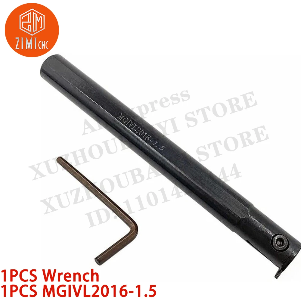 1PCS MGIVL2016-1.5 Suporte de inserção para canal de barra de mandrilar Suporte para ferramenta de corte de torno Ferramenta CNC de 16mm torno de metal mecânico ferramenta de corte