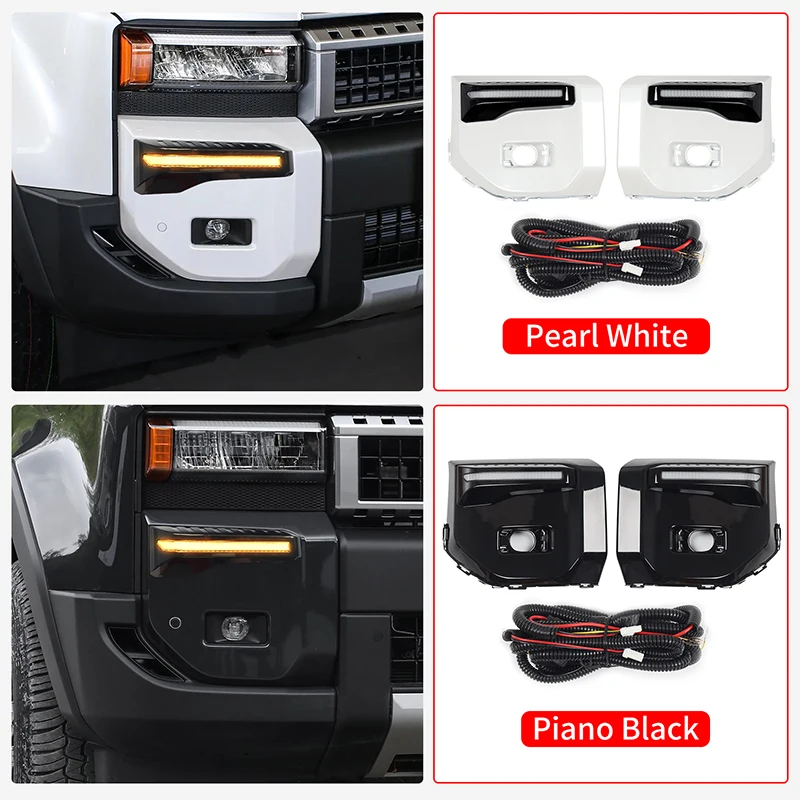 For Toyota 2024 2025 Land Cruiser Prado 250 LC250 Car Tuning Parts LED Daytime Running Light Front Bumper DRL with Turn Signal