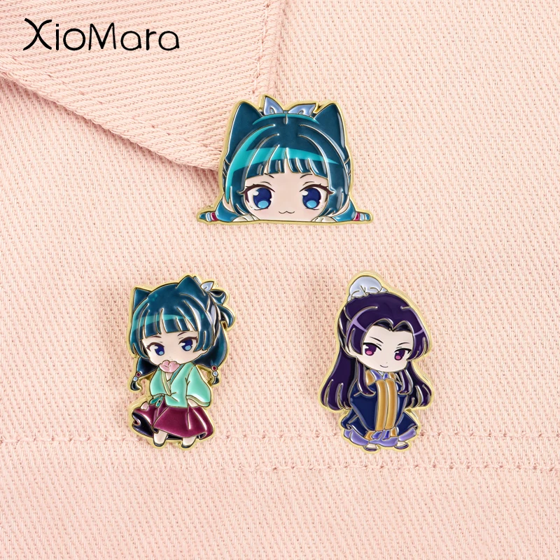 Cartoon-Anime-Charakter Emaille-Pins: Maomao Jinshi Apotheker Japanischer Roman Broschen Reversnadel Schmuck Geschenk für Freunde