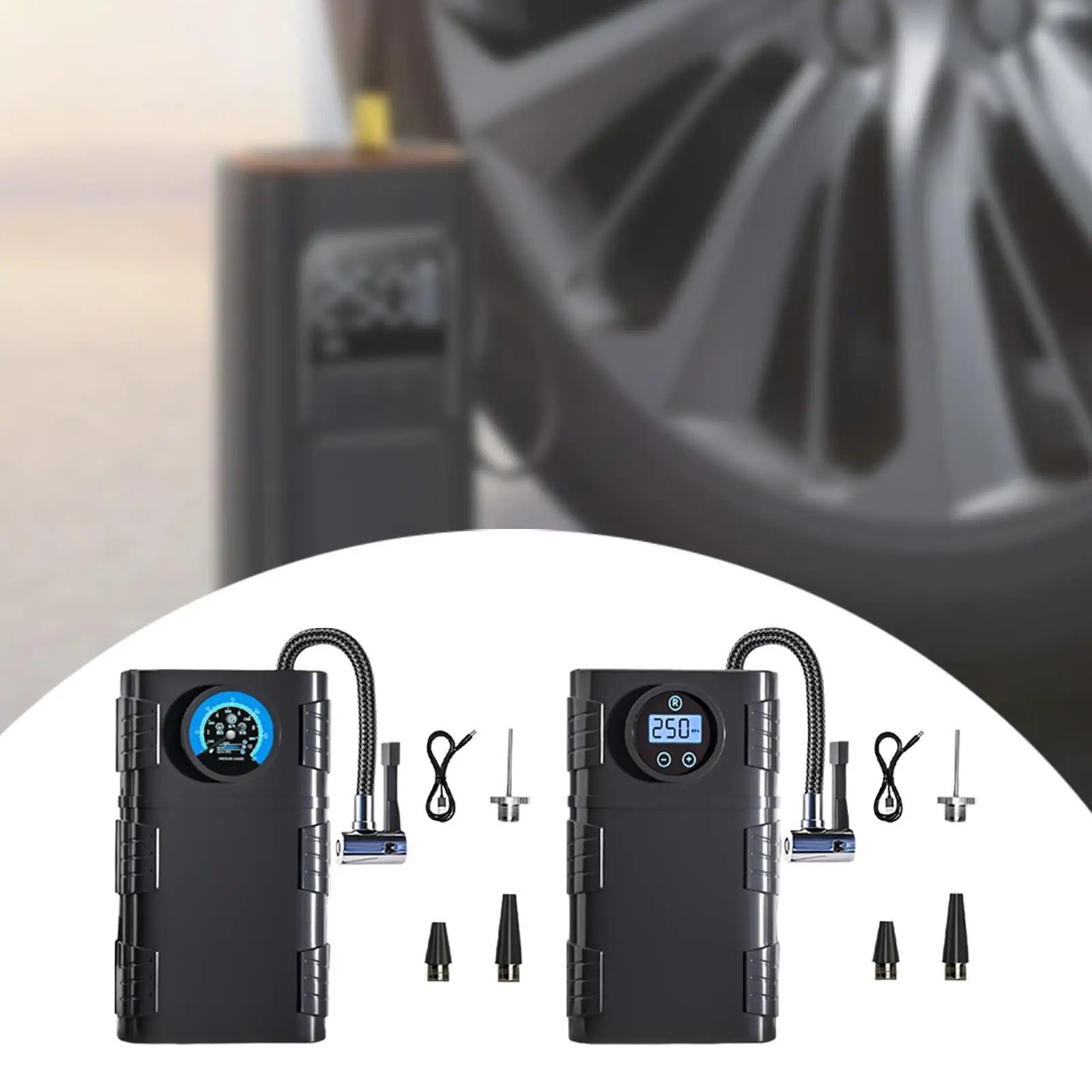 

Накачиватель автомобильных шин, перезаряжаемый воздушный компрессор с цифровым манометром для универсального авто велосипедного мяча, быстрая накачка