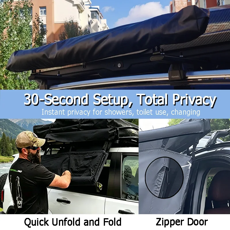 DANCHEL Auto-Duschzelt, Fahrzeug-Seitenduschzelt mit LED-Beleuchtung, Privatsphäre-Umkleidekabine für SUV Outdoor-Camping – Detail 9