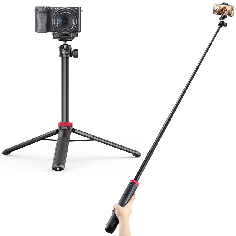 Ulanzi MT-44 57.6 Inch Extendable Livebroadcast Tripod Stand with Phone Mount Holder for DSlR SLR Camera Gopro Smartphone Vlog