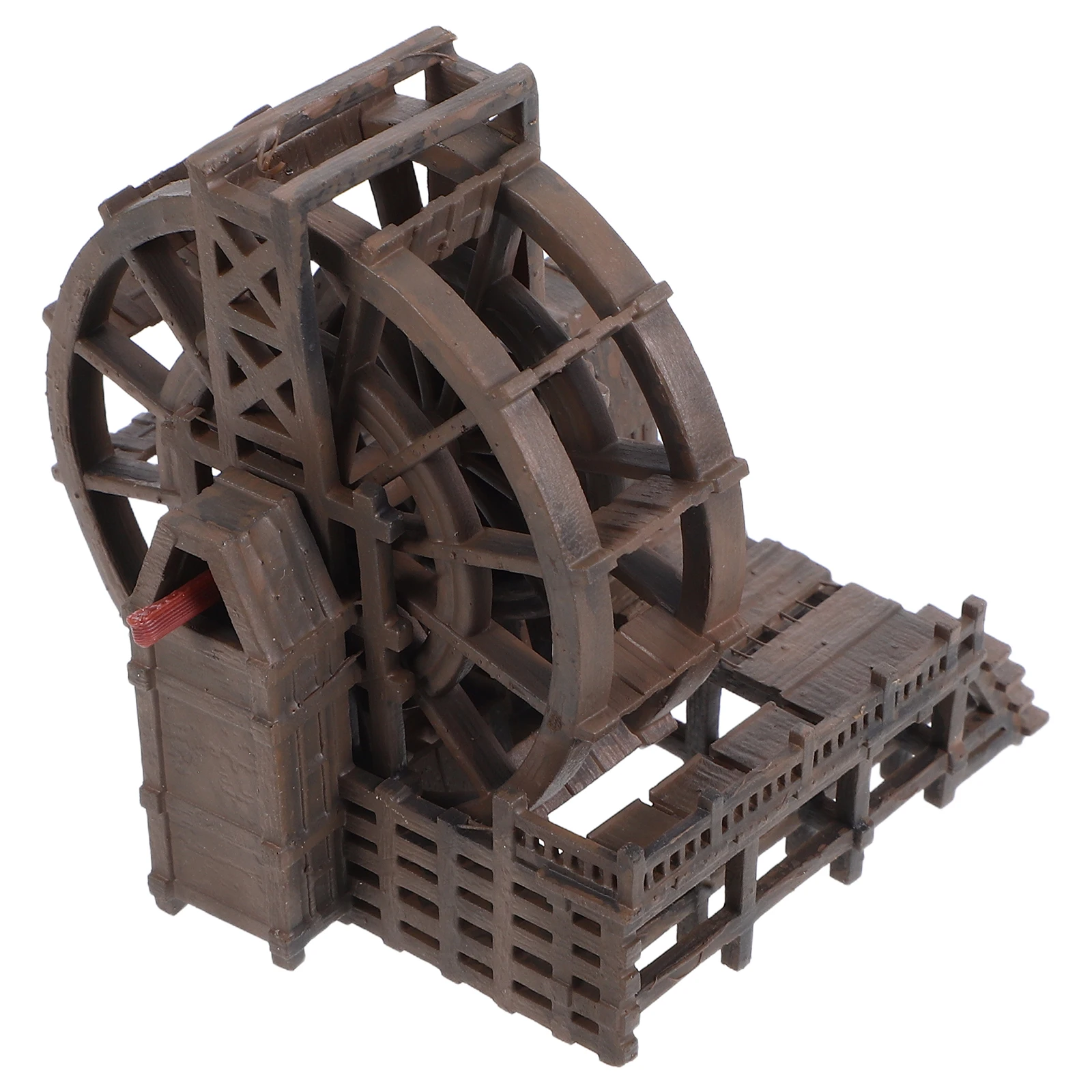 

Windmill Wheel Fountain Ornaments Aquarium Gazebo Fish Tank Micro Landscape Plastic Desktop Water Decor Office