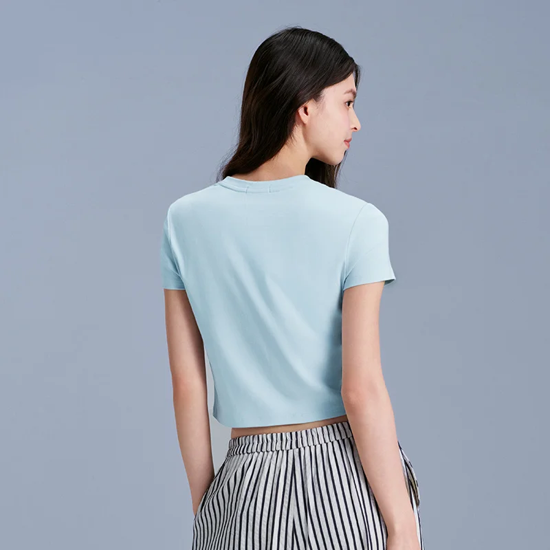 Semir Vacation Style Short Sleeve T-Shirt Women Petite Fit Cooling Print 2025 New Summer Beachwear Ideal for Tropical Holidays