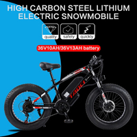 Snow Electric Bicycle AKEZ 350W Motor 13AH battery 20*4.0 Fat tire Mountain Off-Road Electric Bike 21-speed Urban Electric Bike