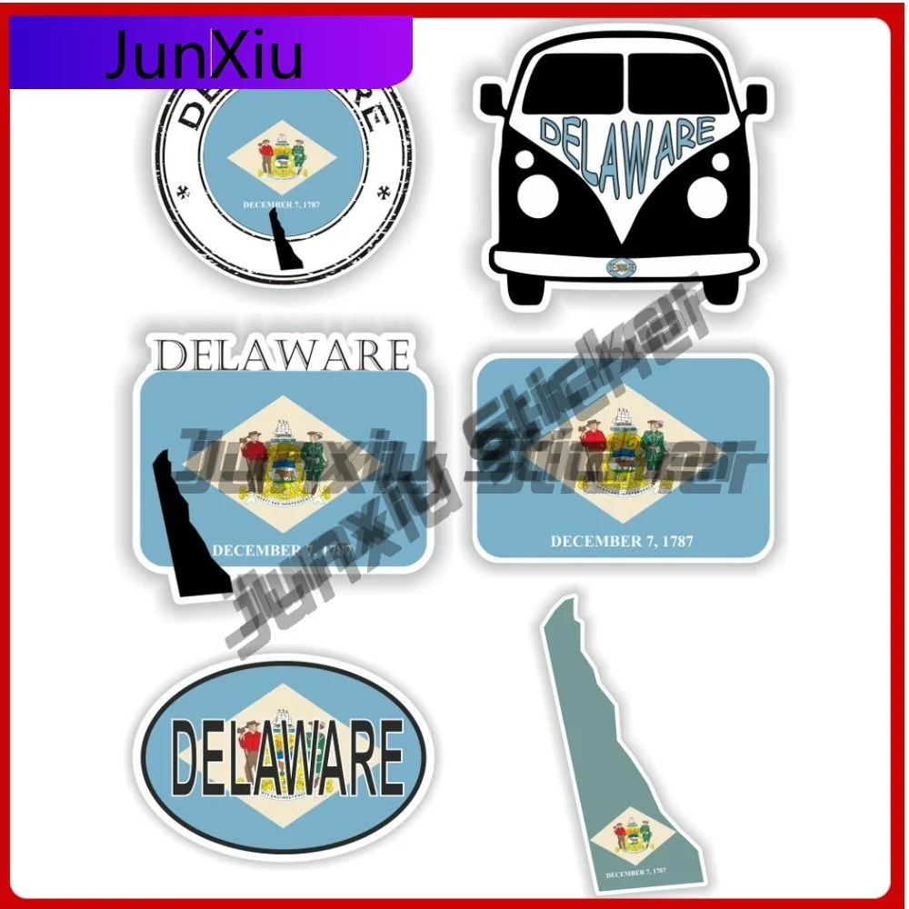 

Delaware America Flag National Emblem Vinyl Decals Custom Decals Personalized Stickers For Car Camping Sticker Decoration Access