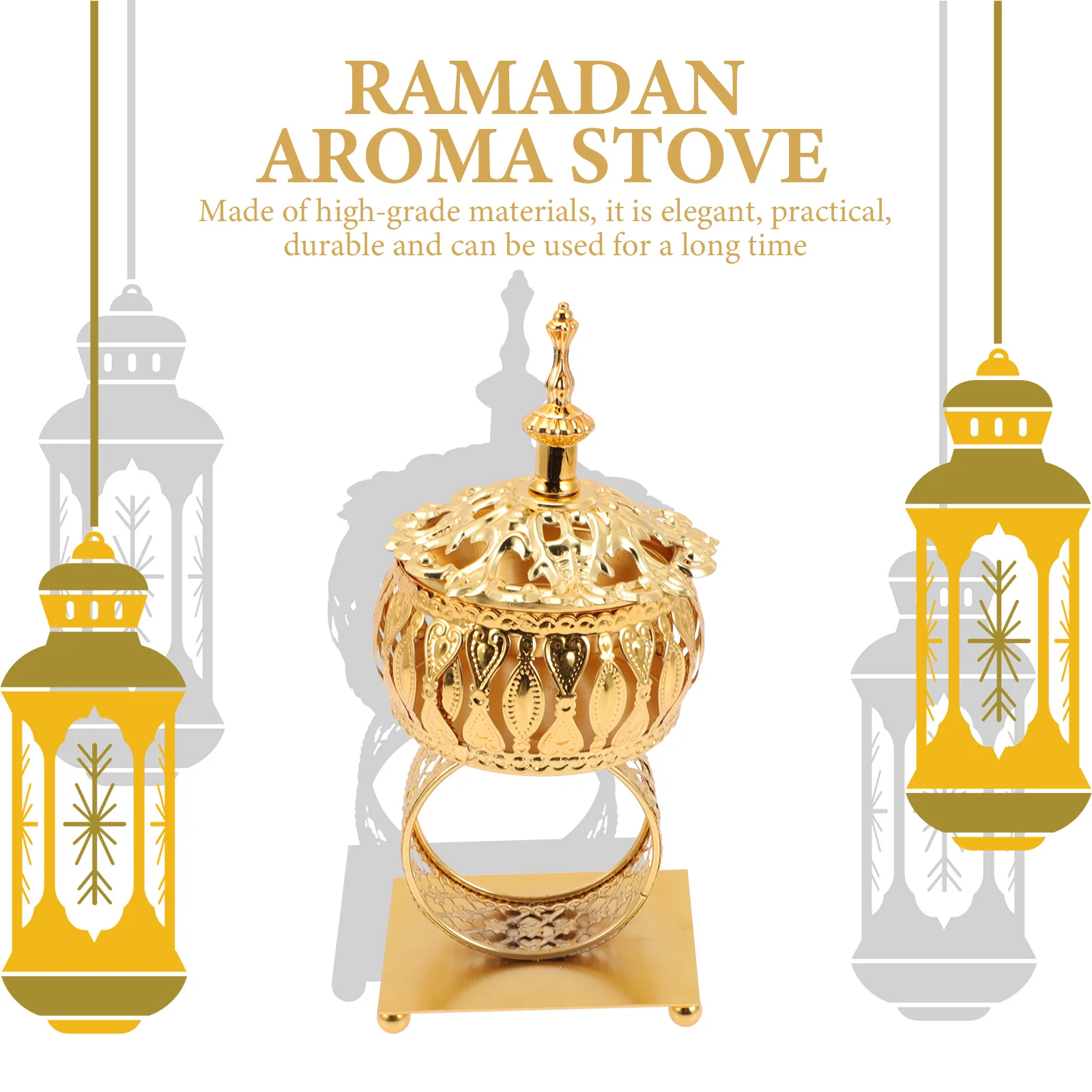 

Ramadan Aroma Stove Middle East Style Exquisite Aromatherapy Furnace Compact Incense Burner Decorative Censer for Living Room