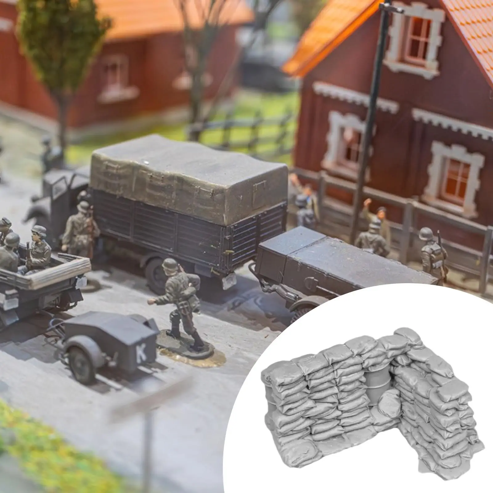 

1:35 Sandbag Wall Model, Micro Landscape Decor, DIY Scene Accessories Miniature Scene Prop Diorama for Kids Hobby Enthusiasts