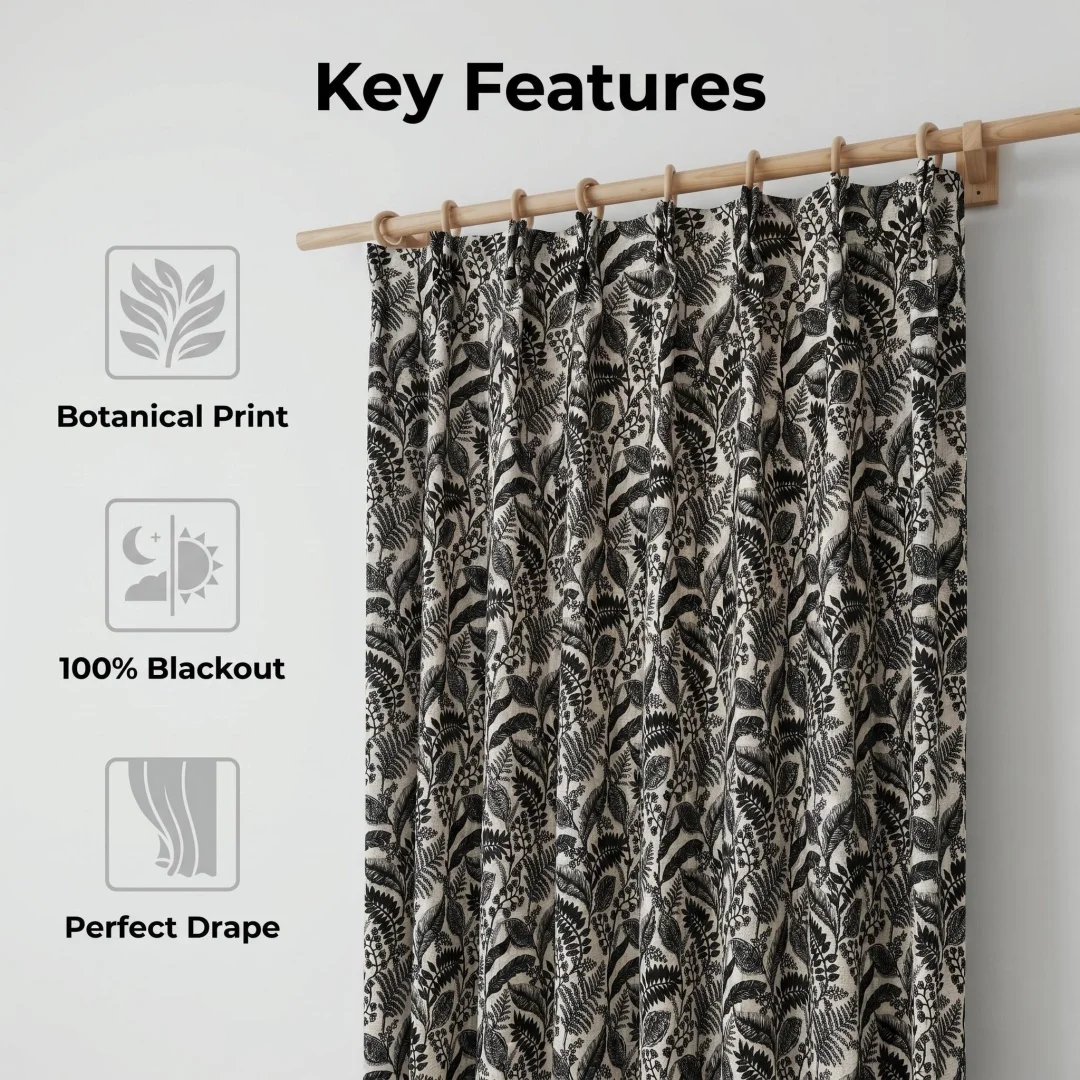 New French-American black retro embroidery curtains living room bedroom rattan flower embroidery advanced shading curtain