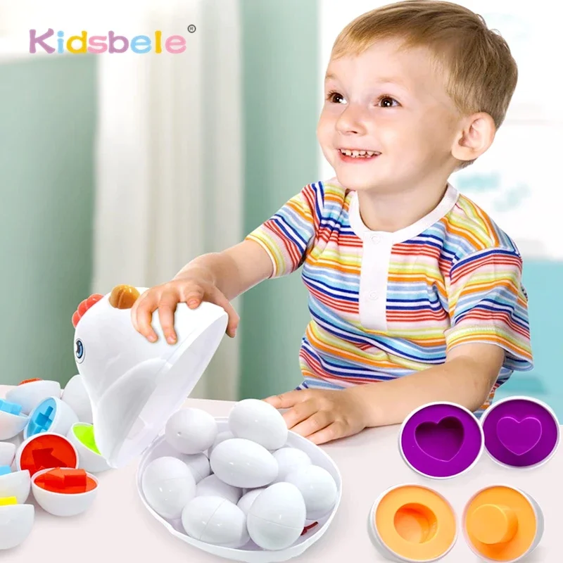 プルアロング鶏のおもちゃ 12個のマッチングエッグ付き モンテッソーリ感覚認知ゲーム イースターカラーシェイプソート 教育ギフト 子供向け