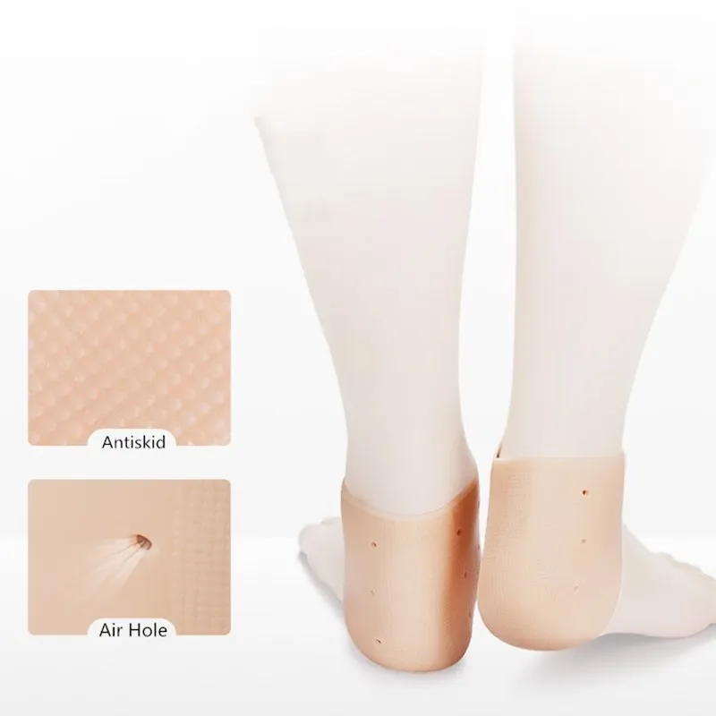 2 Pieces Heel Silicone Protector Protective Sleeve Heel Spur Pads for Relief Plantar Fasciitis Heel Pain Reduce Pressure on Heel