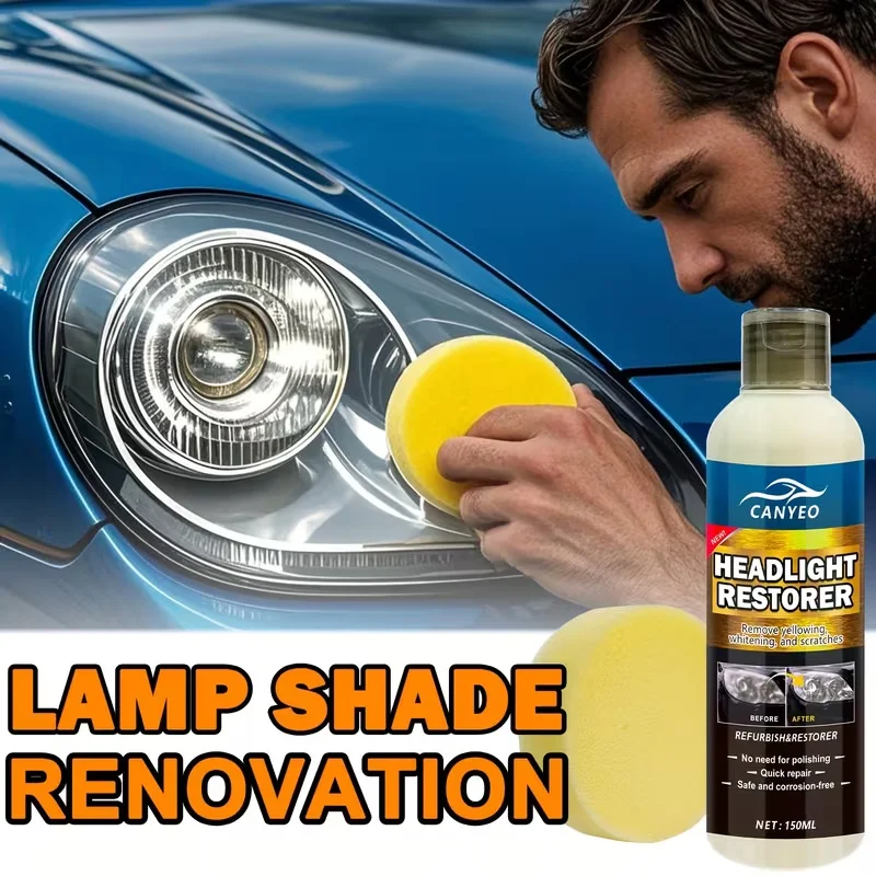 All Car Compatible Headlight Restoration Set Professional Polish Cream & Tools Kit