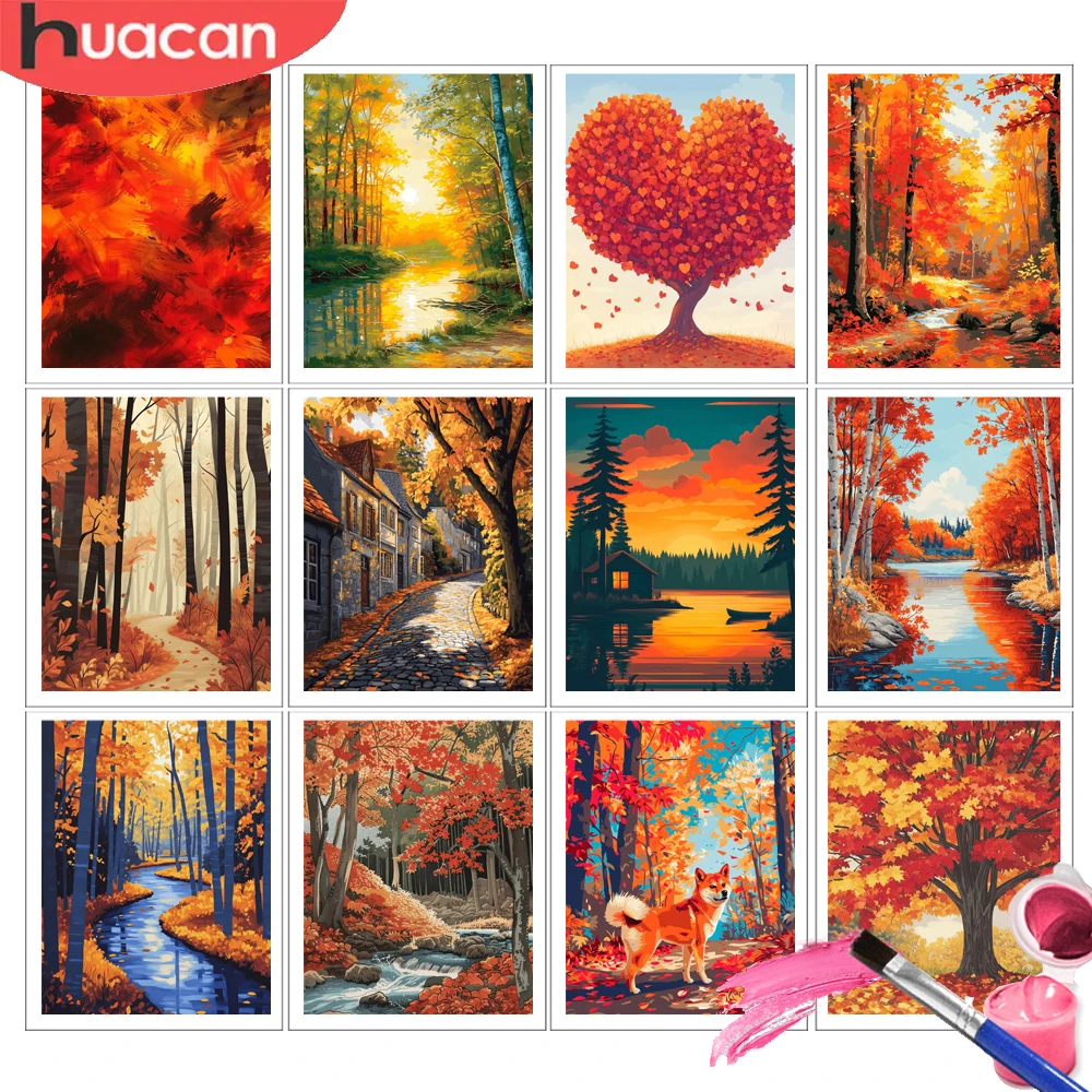 Kit de pintura por números estilo vintage de lago de montaña para adultos, paisaje de valle en bosque, kit de pintura acrílica fácil para principiantes, regalo de decoración rústica. - España Kit de pintura por números estilo vintage de lago de montaña para adultos, paisaje de valle en bosque, kit de pintura acrílica fácil para principiantes, regalo de decoración rústica. - España