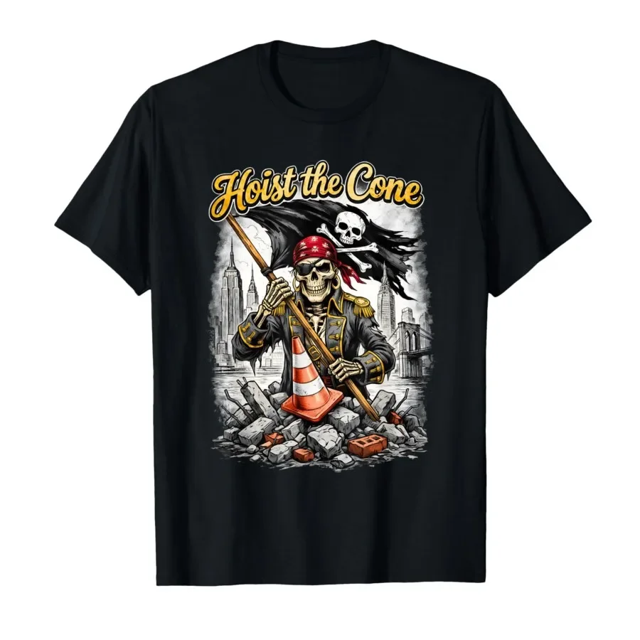 

Pirates Hoist The Cone - Funny Saying Baseball T-shirt For Men Women 100% Cotton T Shirts Short Sleeve Tops 0410-2