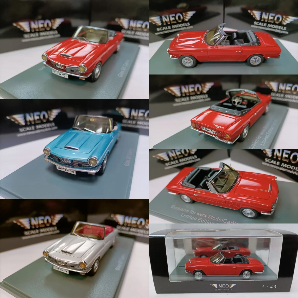 Neo 1:43 Glas GT Cabrio 1966 Vintage Car Simulation Limited Edition Resin Metal Static Car Model Toy Gift