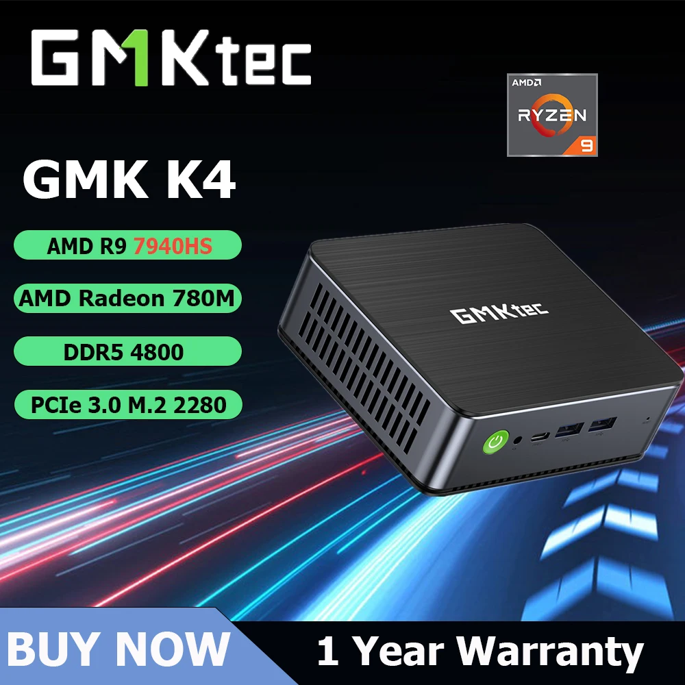 Gmktec K4 Amd R9 7940hs Gaming Mini Pc 8-Core 16-Thread 32Gb Ddr5 1Tb Ssd Computer Pc Mini Computer Pc Gaming Desktop