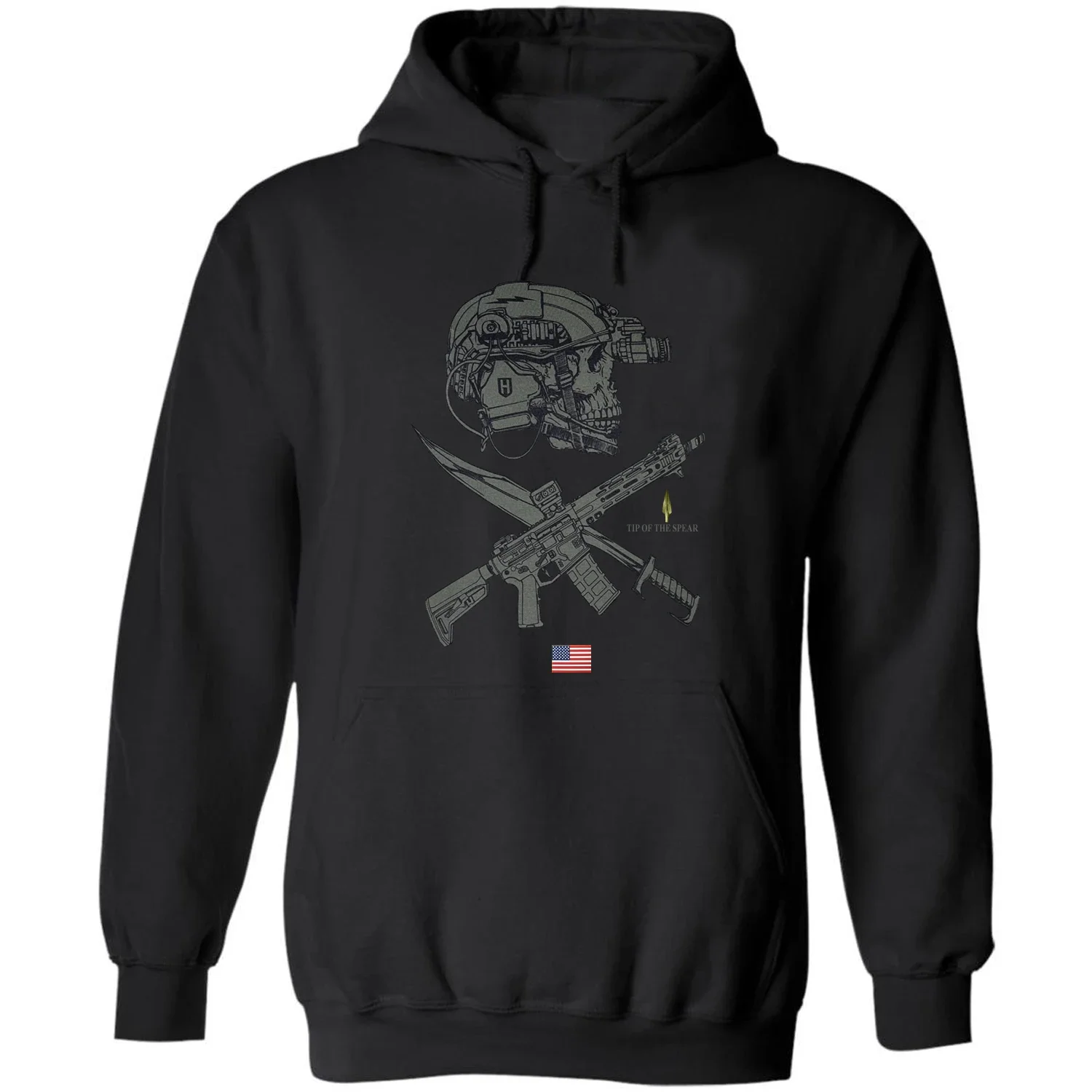 

Retro Style Tip of The Spear Tactical Skull Military Grunt Pullover Hoodie New 100% Cotton Comfortable Casual Mens Sweatshirts