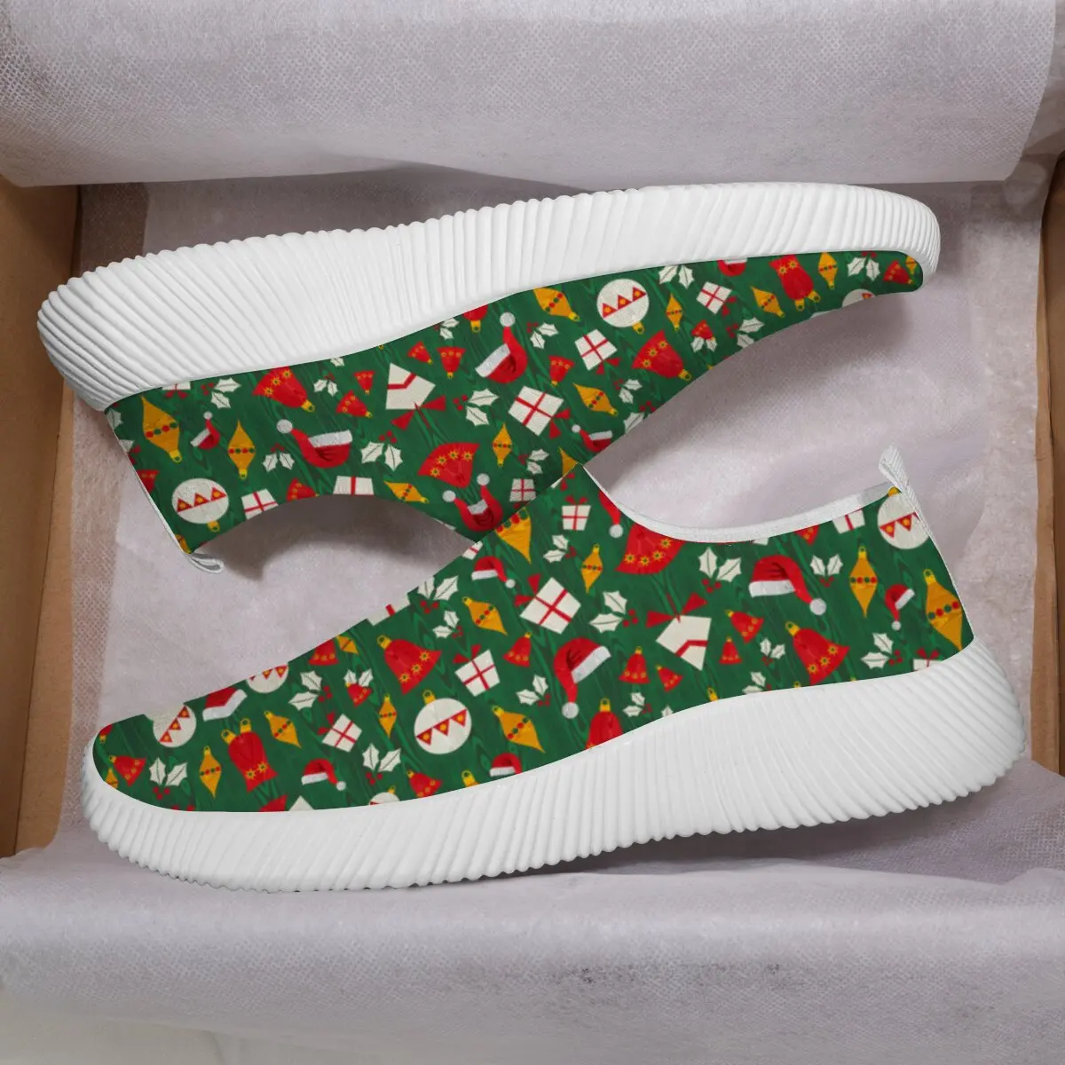 

New Loafers Flats Christmas Elements Slip-On Sneakers Durable Soft Breathable Women Daily Comfy Stylish Anti-Slip Flat Shoes