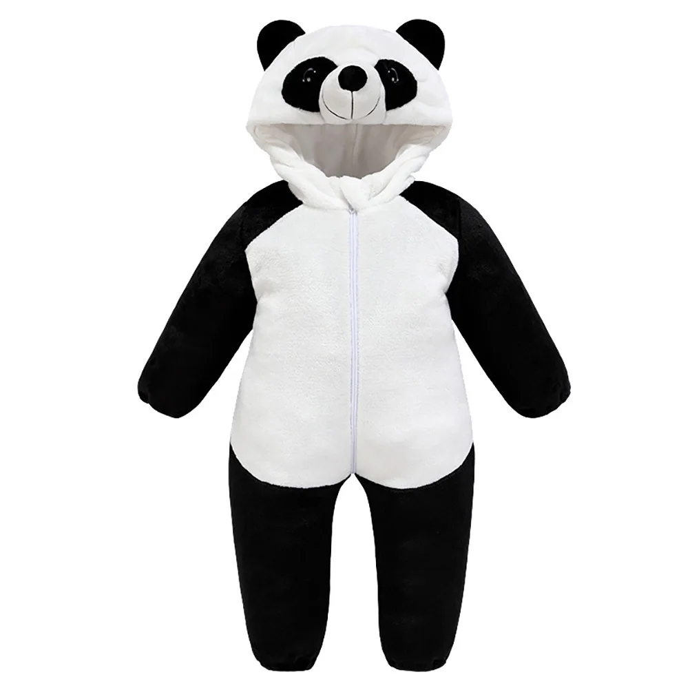 

1Pcs Romper Soft Comfortable Long-Sleeved Jumpsuit One-Piece Warm Layette Photo Prop Panda-Shaped Romper