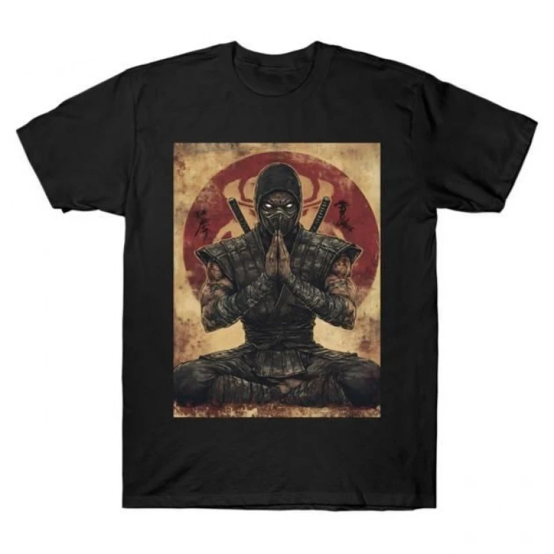 Noob Saibot Video game 90's Mortal Kombat Gift tee for gamer 100% cotton Men's Short Sleeve Graphic T-Shirt All size tops S-6XL