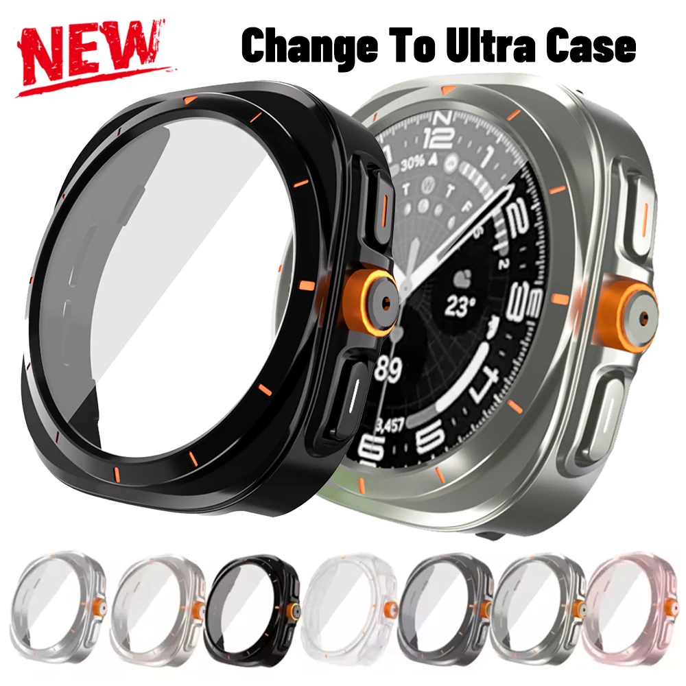 

Change To Ultra Case for Samsung Galaxy Watch 7 44mm 40mm Protective Case&Screen Protector Glass For Galaxy Watch6 Accessories