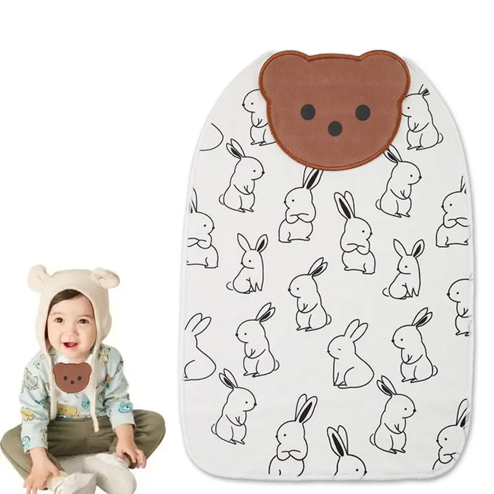 Serviette absorbante en coton pour bébé, serviette douce sur le thème des animaux de dessin animé, serviette de dos pour bébé, coussin respirant à haute absorption