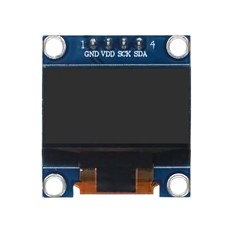 0.96인치 OLED 디스플레이 모듈 SSD1306 I2C IIC SPI 직렬 128X64 LCD 4핀 옐로우블루(핀 헤더 납땜됨)JSWDZ