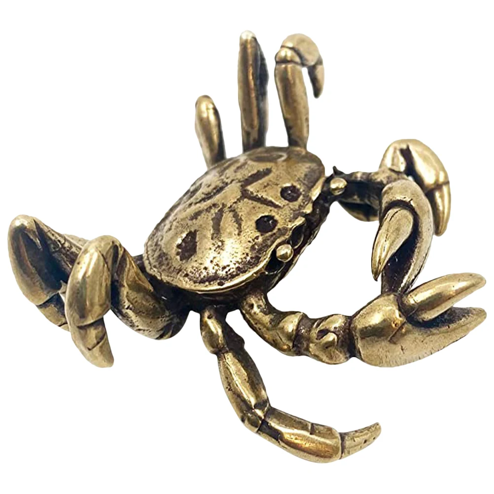 

Gold Brass Crab Decoration Retro Style Compact Shape Desk Decor for Bedroom Living Room Study Shelves Brass Decor