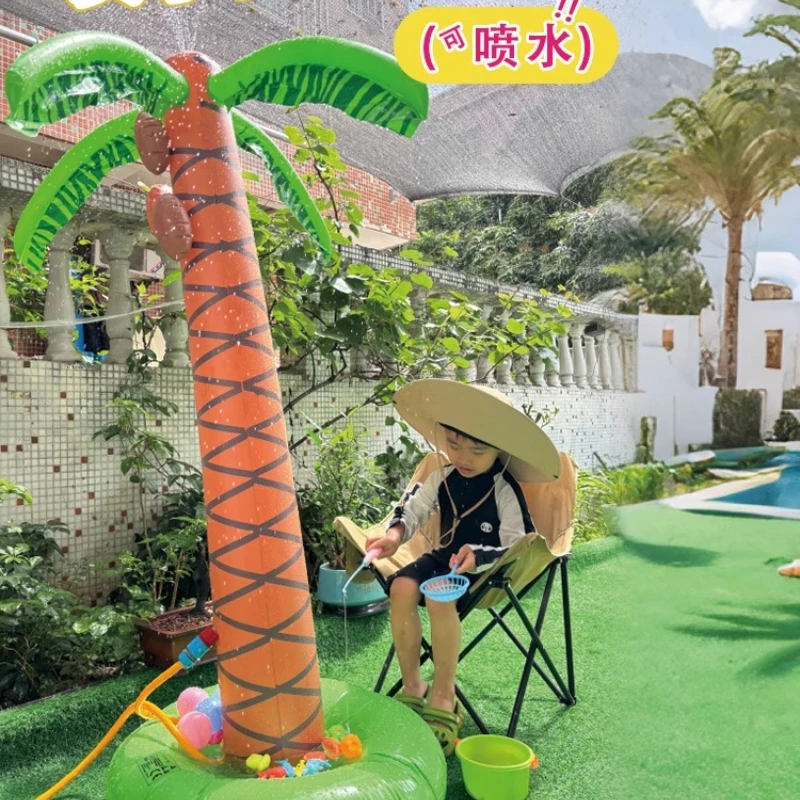 

Water spray inflatable coconut tree summer lawn playing water children kindergarten activity toys day outdoor water spray mat
