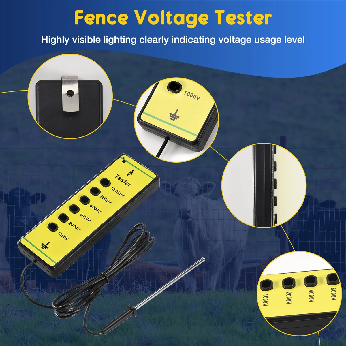 

Fence Voltage Tester Farm Fencing Electric Solar Energiser Hot sale tools Energiser