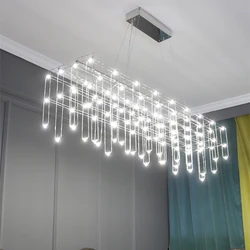 Postmodern Dining Room LED Chandelier Creative Firefly Personality Front Desk Bar Counter Light Model Room Long Lighting Fixture