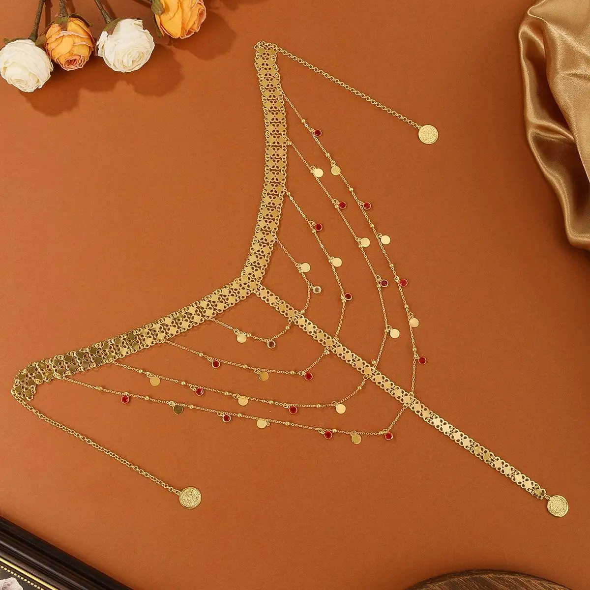 تصميم إبداعي لأغطية الرأس الجديدة، إكسسوارات شعر على شكل سلسلة رأس ذهبية لشركة الشرق الأوسط، إكسسوارات الزفاف النسائية