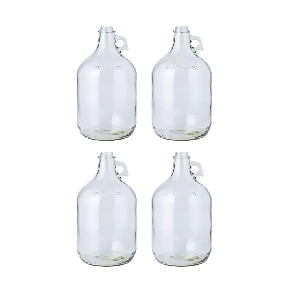 

4Pack 1 Gallon Glass Jug 128 oz with White Plastic Caps Multipurpose 1 Gallon Jug, amp Detergent Dispenser for Laundry, Glass J