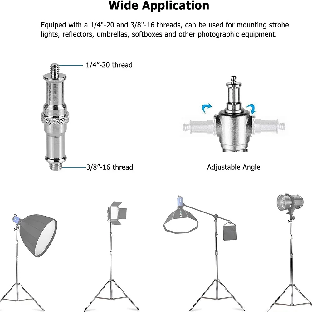 Portable Telescopic Stainless Steel 2.8m Light Stand Tripod Stand with 1/4 with 3/8\