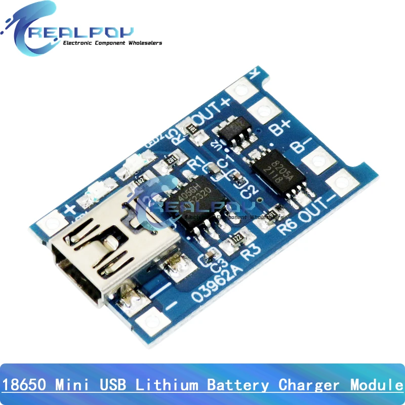 Type-C Micro Mini 5V1A 18650 TP4056 Lithium Battery Charger Module Charging Board With Protection Dual Functions 1A Li-ion