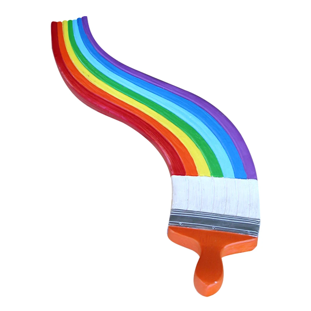 قوس قزح فرشاة الطلاء الراتنج الجدار الشنق النحت الإبداعية حديقة في الهواء الطلق فناء الديكور ساحة المنزل الجدار الشنق #3