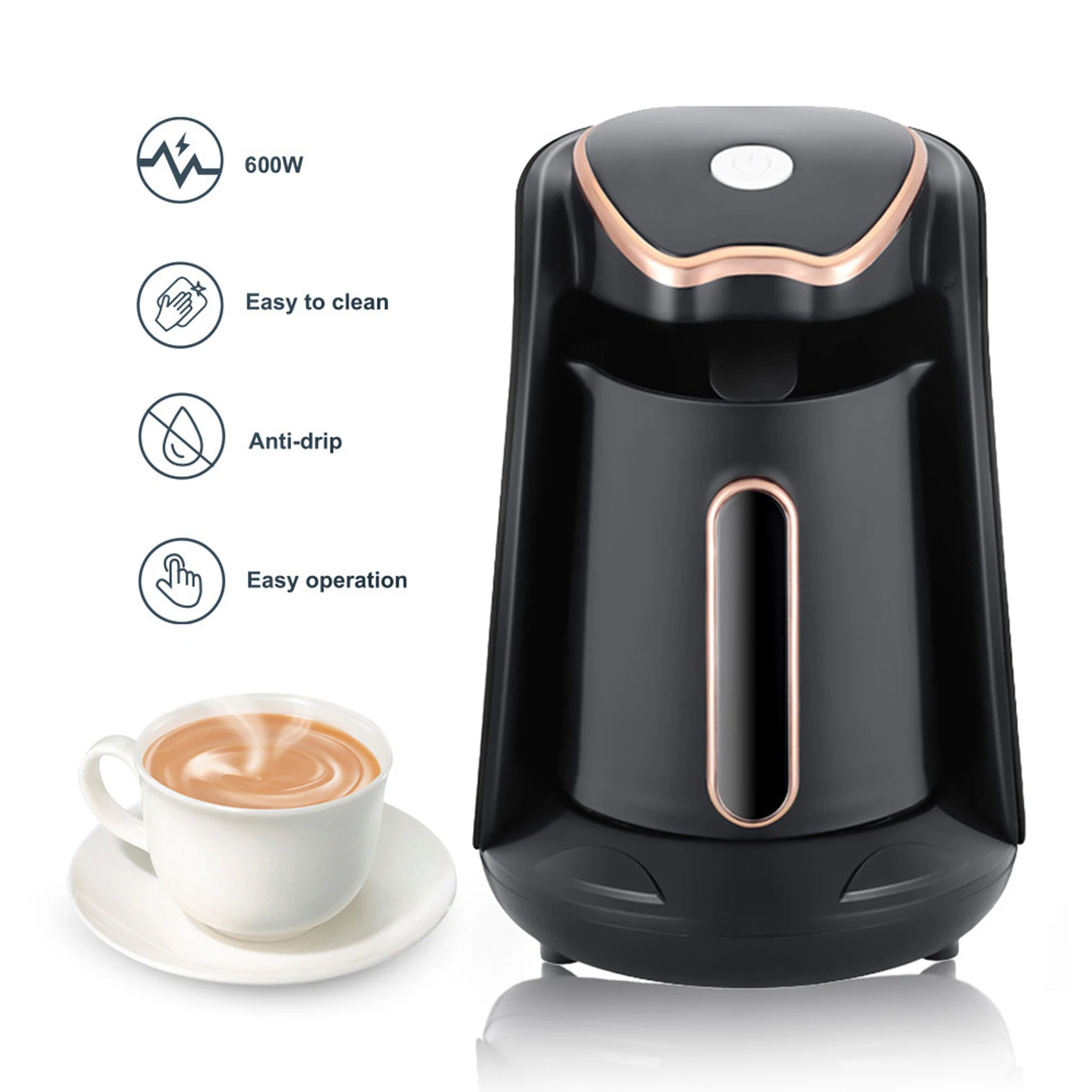 250 ml elektrische türkische griechische Kaffeemaschine, automatische türkische Kaffeemaschine, elektrische türkische Kaffeekanne für Kaffee, Tee, Milch