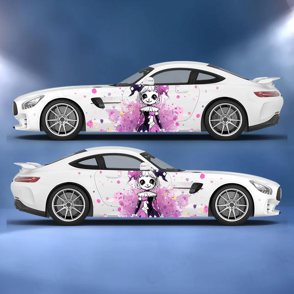 Little Girl Clown Makeup Car Vinyl Wraps Decal Self-adhesive Anti Scratch Sticker Suitable for Trucks SUV Decor Auto Accessories