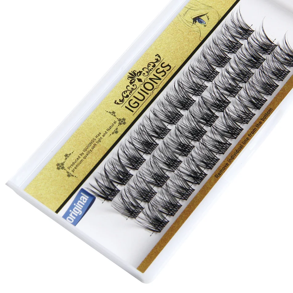 IGUIONSS nowy styl DIY Lash klastry naturalne indywidualne przedłużanie rzęs objętość klastra rzęsy delikatne łatwe w obsłudze rzęsy