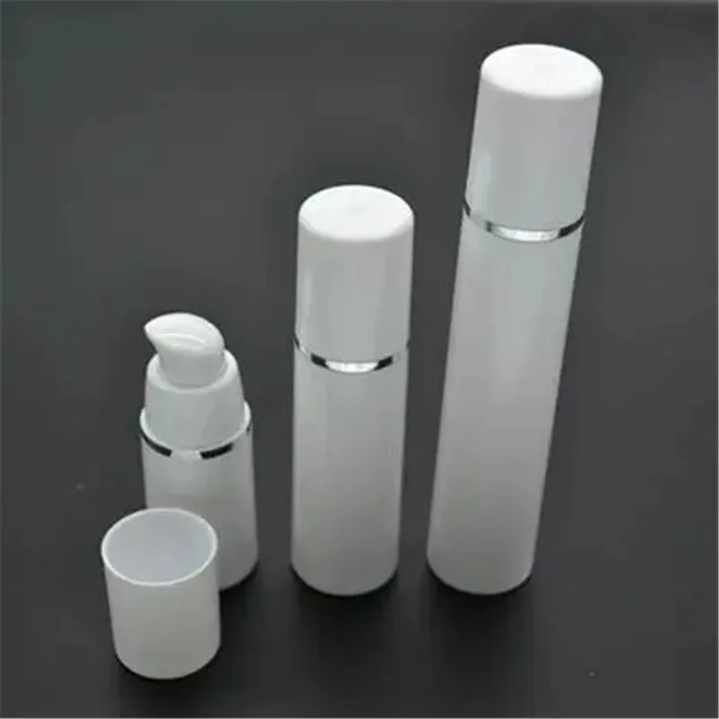 

10pcs/lot 15ml 30m 50ml Empty Plastic Cosmetic Bottle Travel Liquid Bottles white Airless Pump Vacuum Toiletries Container