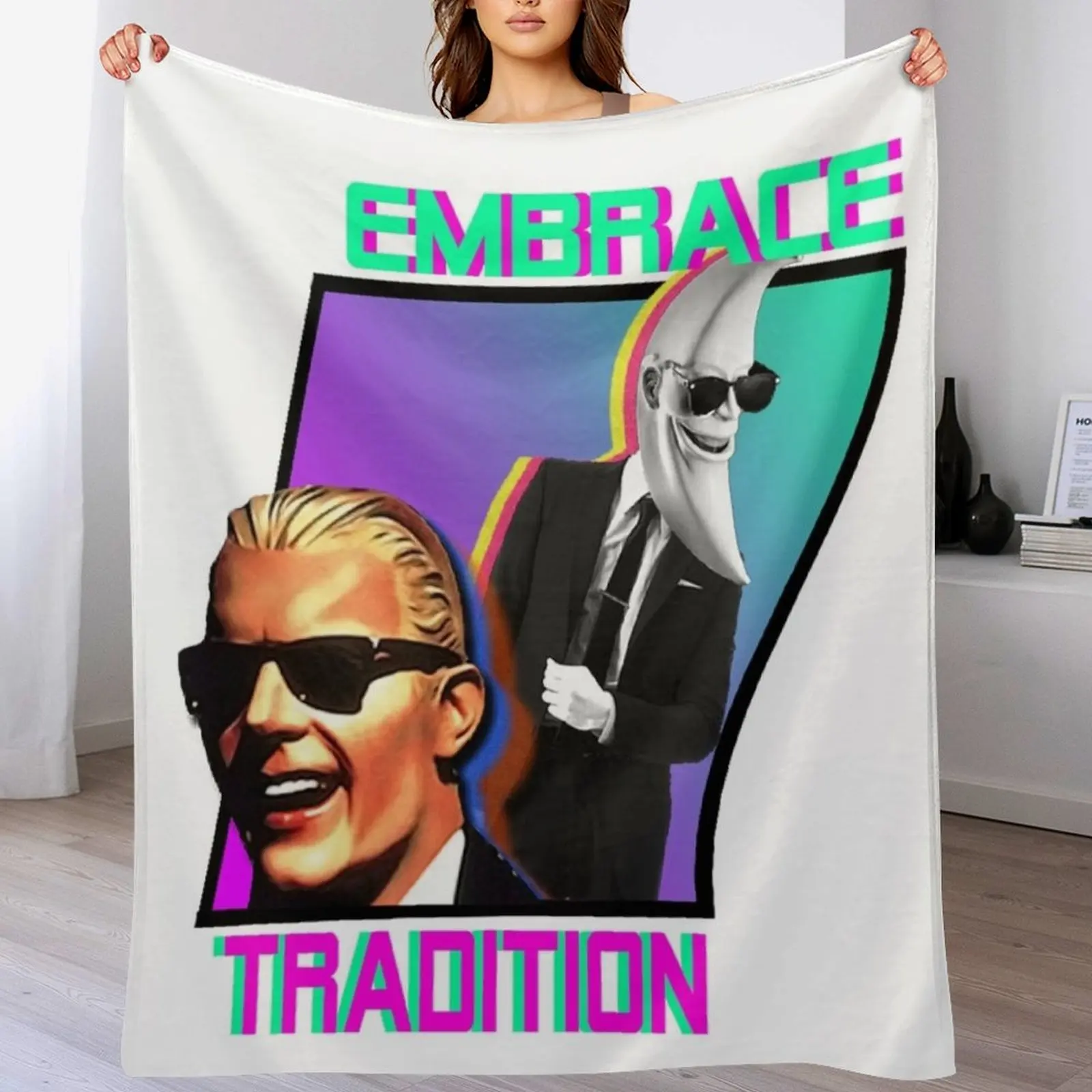 EMBRACE TRADITION Throw Blanket anime warm for winter Plaid on the sofa Comforter Blankets